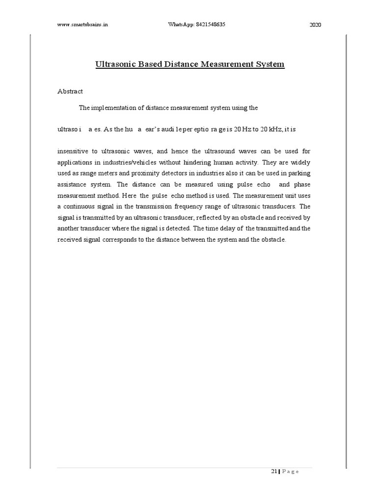 Ultrasonic Based Distance Measurement System | PDF | Ultrasound