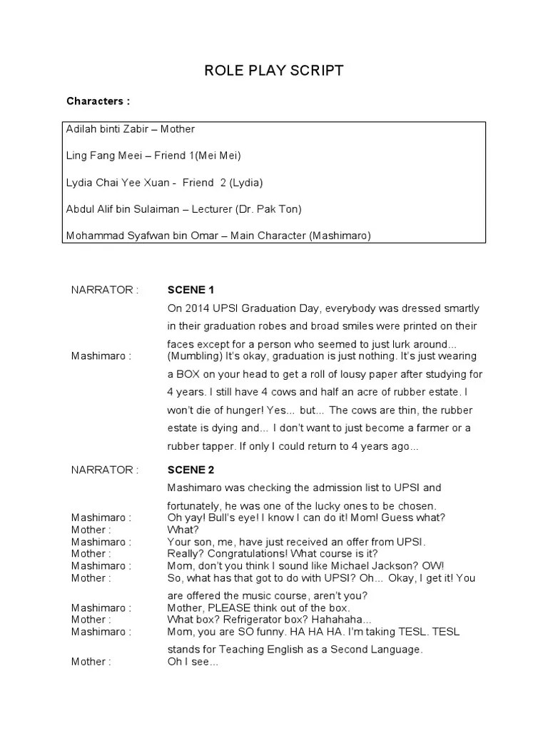 ROLE PLAY SCRIPT (EC)