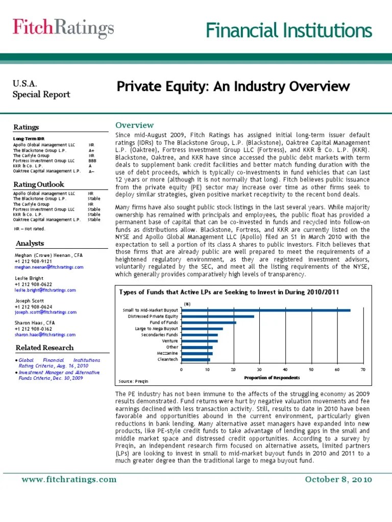 FitchSpecialReportUSPrivateEquityOverviewOctober2010 The