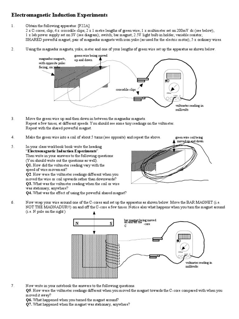 Induction Experiments PDF Inductor Electrical