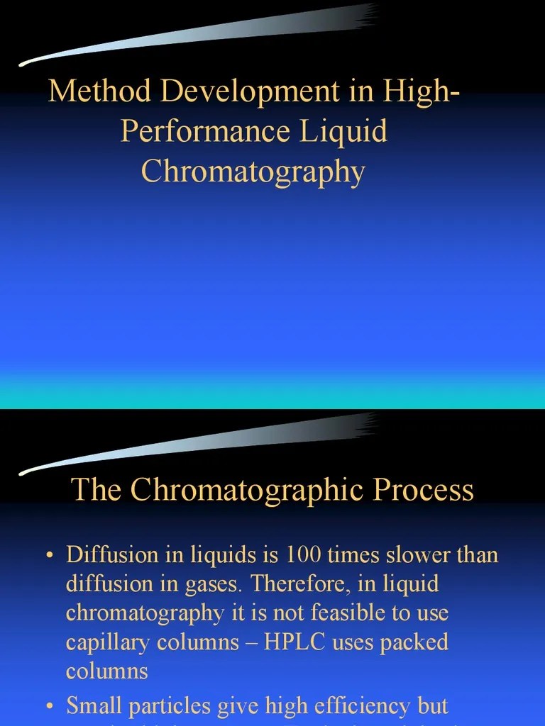 HPLC Method Development PDF High Performance Liquid Chromatography Elution