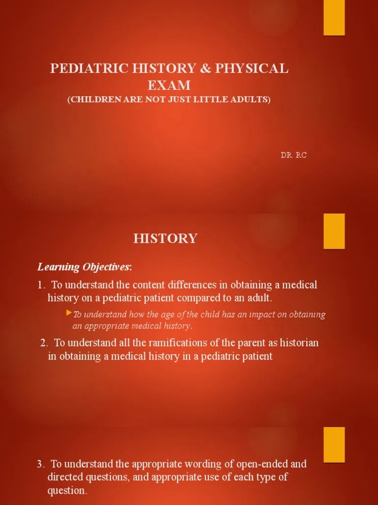 7 Pediatric History and Physical Examination PDF Childbirth Human