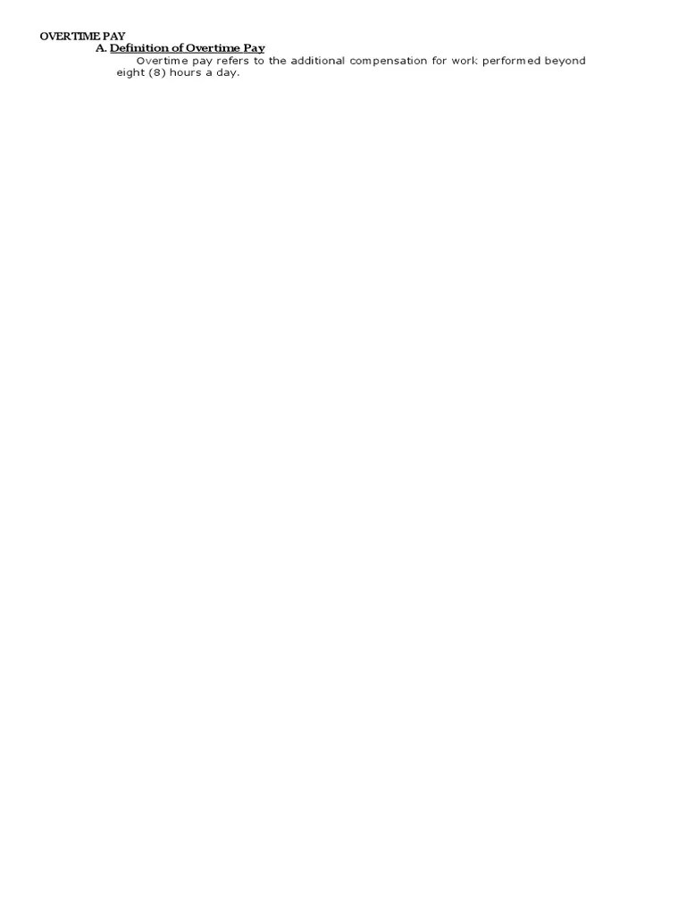 Calculating Overtime Pay and Night Shift Differentials Rules for