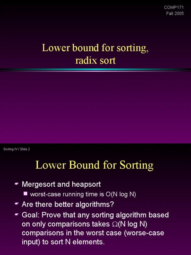 Linear Time Sorting Analyzing Radix Sort and Counting Sort PDF