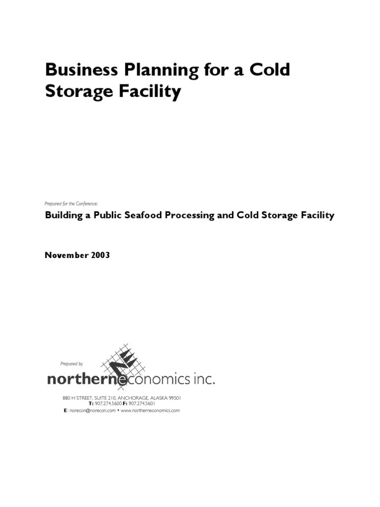Business Plan For Cold Storage PDF Feasibility Study Business Plan