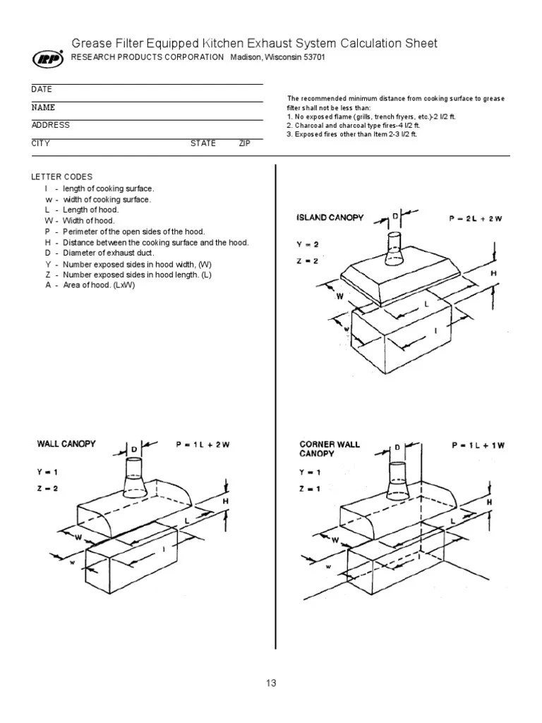 Hood Calculation PDF Duct (Flow) Mechanical Engineering