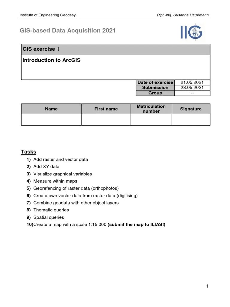 GisBased Data Acquisition 2021 Gis Exercise 1 Introduction To Arcgis