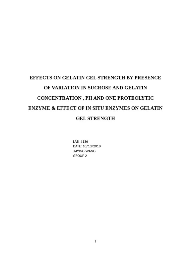 Updated Lab Gelatin Report Gelatin Collagen