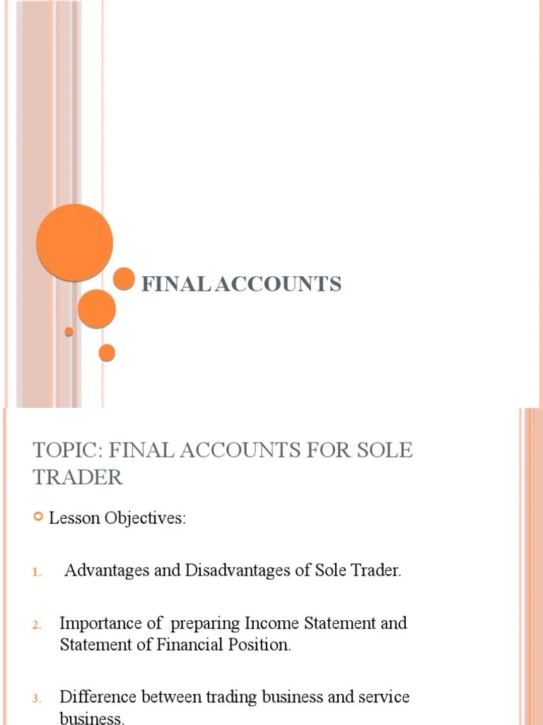 Introduction To Financial Statements of Sole Trader1 PDF