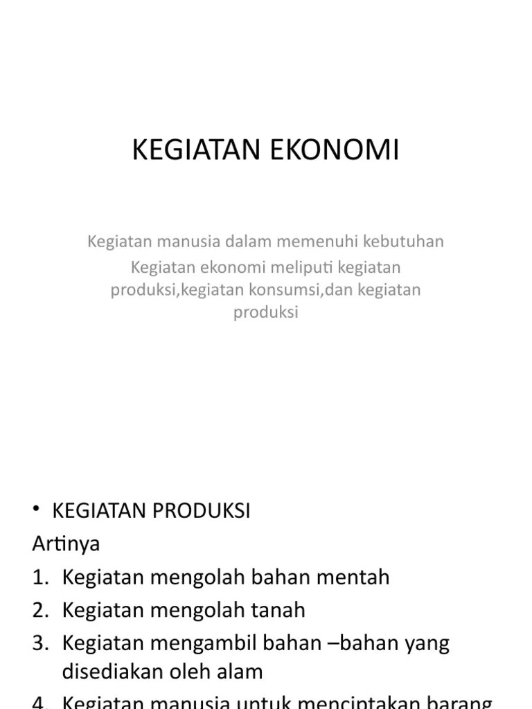 Kegiatan Ekonomi | PDF