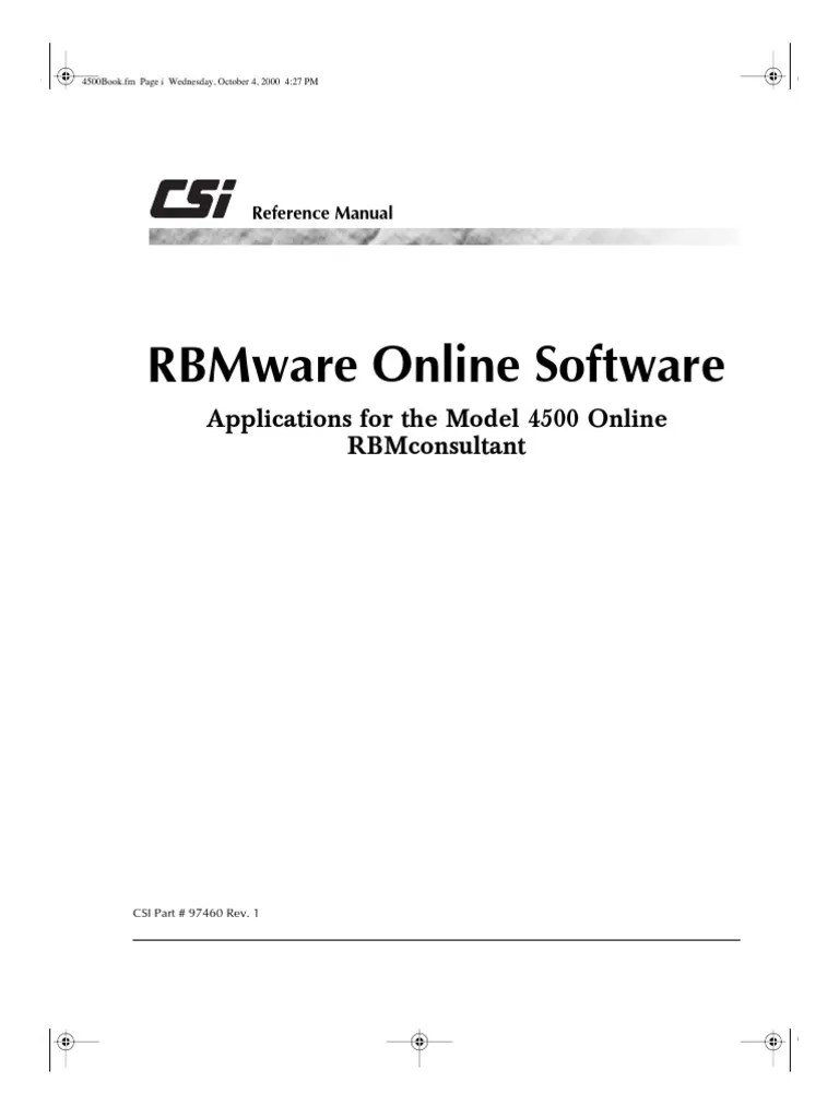4500 User Manual - 97460.1 | PDF | Client–Server Model | Databases