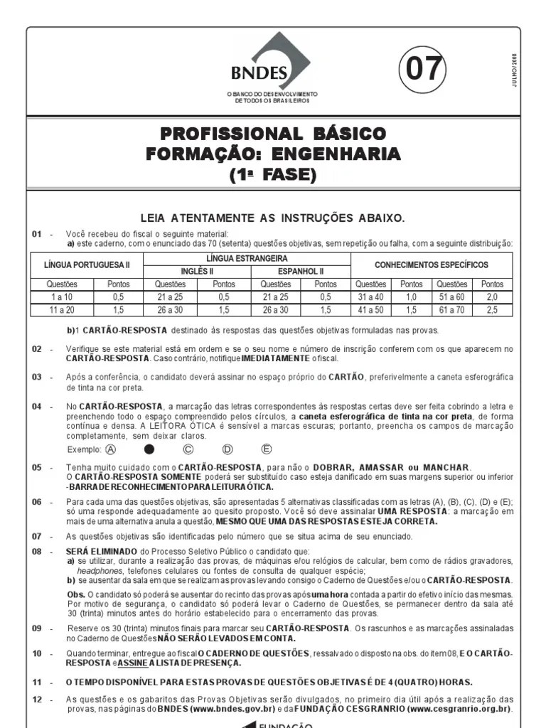 cesgranrio2008bndesengenhariaprova Emoções Autoajuda