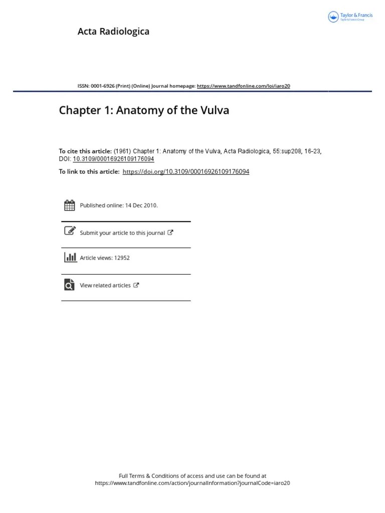 Chapter 1 Anatomy of The Vulva PDF Labia Clitoris