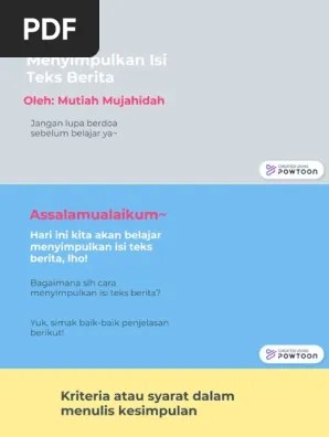 Menyimpulkan Isi Teks Berita | PDF