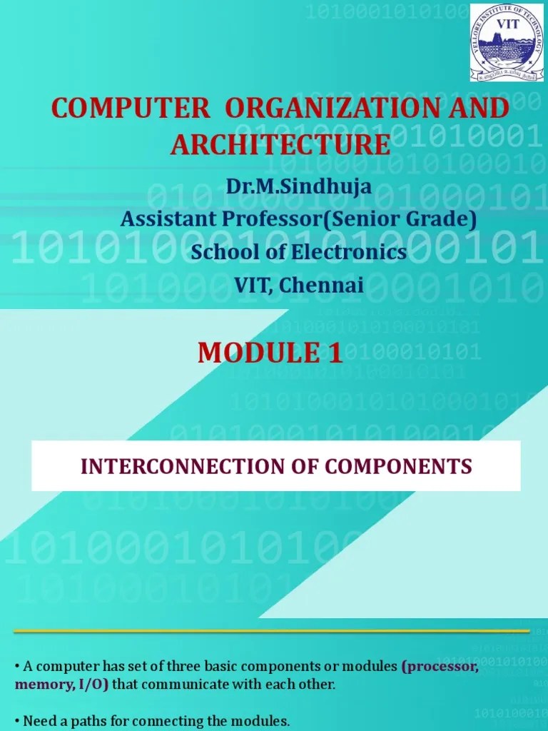 Computer Organization and Architecture PDF Input/Output Central Processing Unit