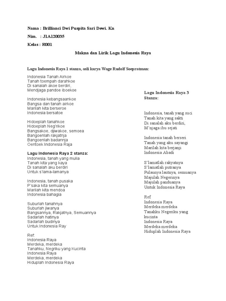 Makna Dan Lirik Lagu Indonesia Raya | PDF
