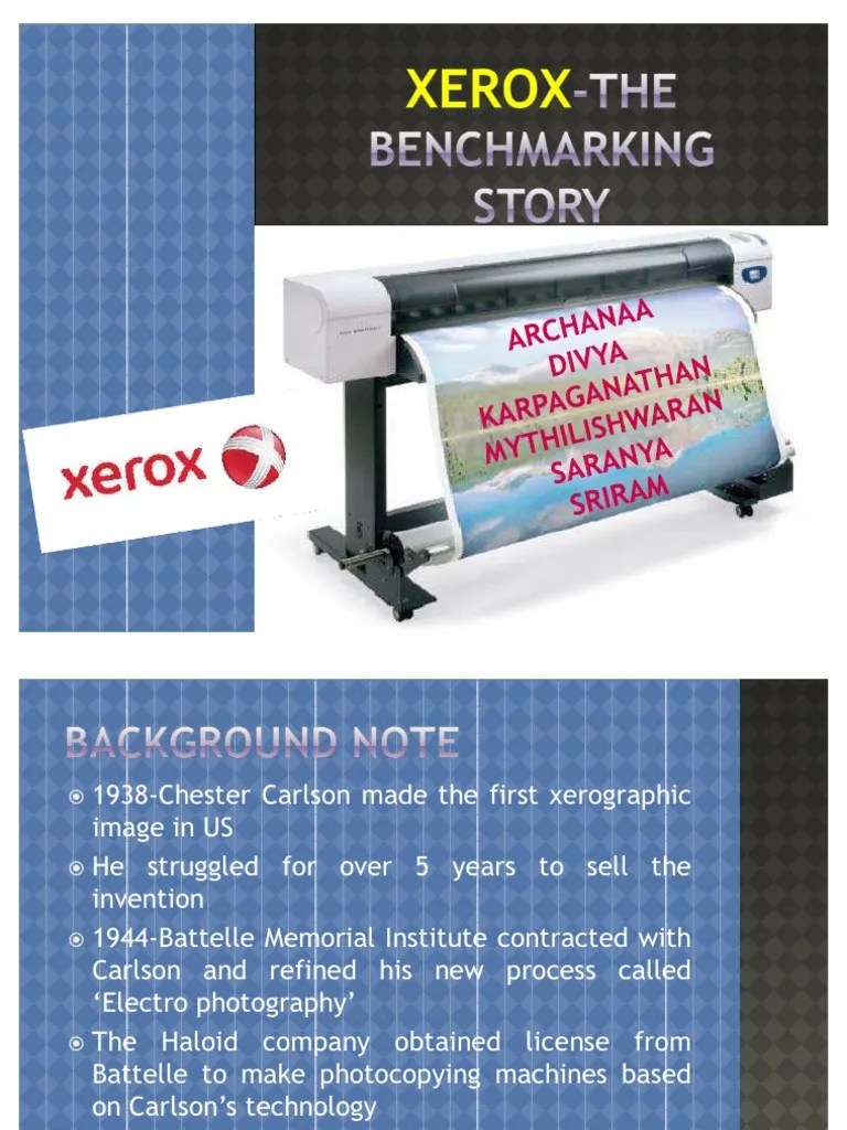 XEROXTHE Benchmarking Story PDF Benchmarking Business