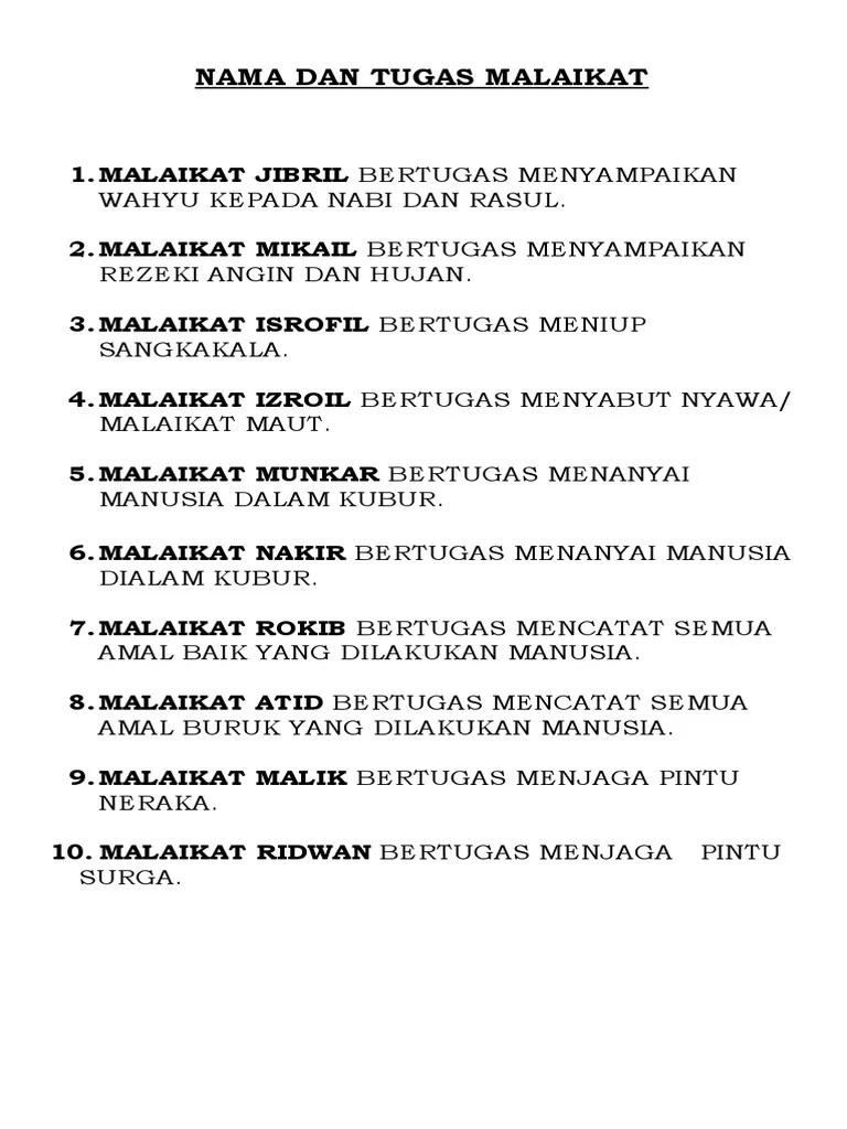 Apakah Tugas Malaikat Raqib Dan Israfil