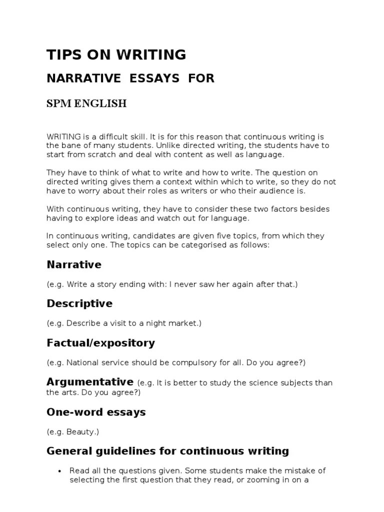 😂 Continuous writing narrative essay. 5 Tips for Writing a Good