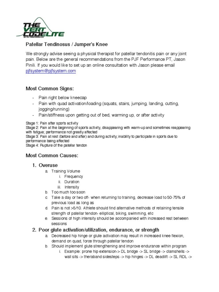 Patellar Tendinosus The Vert CodeElite PDF Knee Anatomical