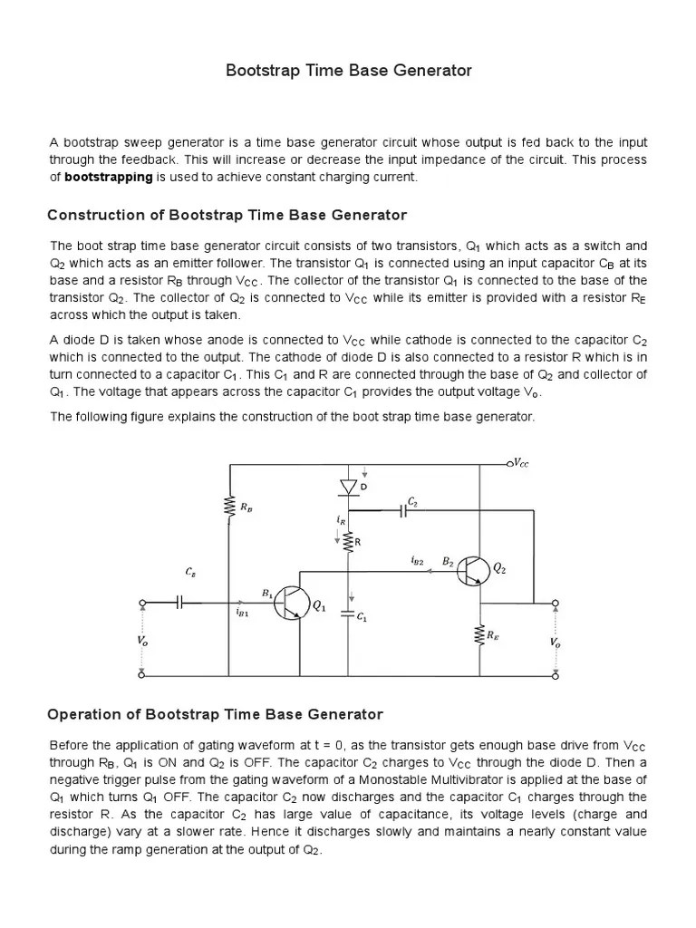Bootstrap Time Base Generator PDF Analog Circuits Manufactured Goods