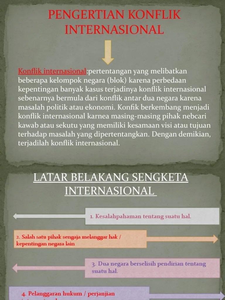 Konflik Antar Bangsa Dalam Hubungan Internasional | PDF
