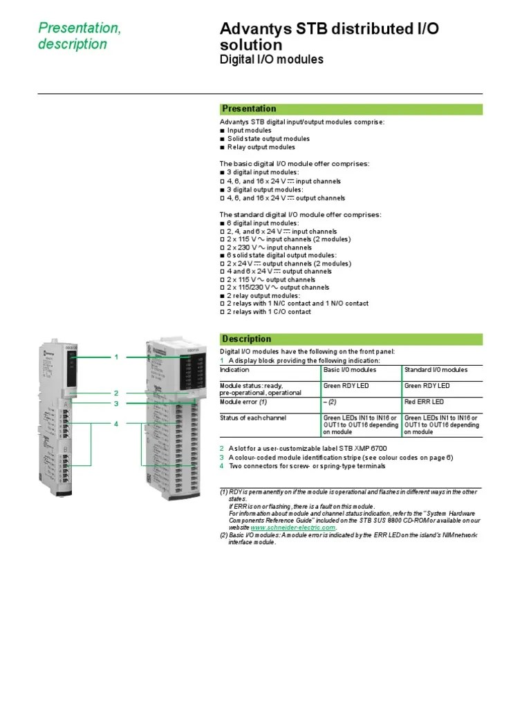 Modulos IO Advantys STB PDF Set Top Box Fuse (Electrical)