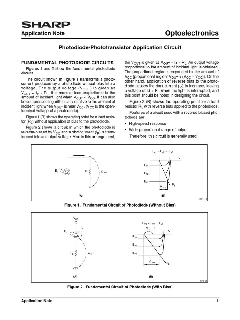 Photodiode/Phototransistor Application Circuit PDF Amplifier
