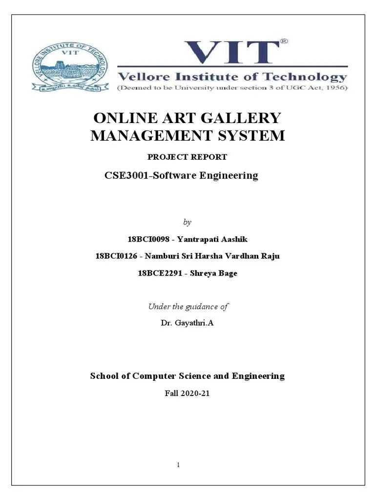 Online Art Gallery Management System CSE3001Software Engineering