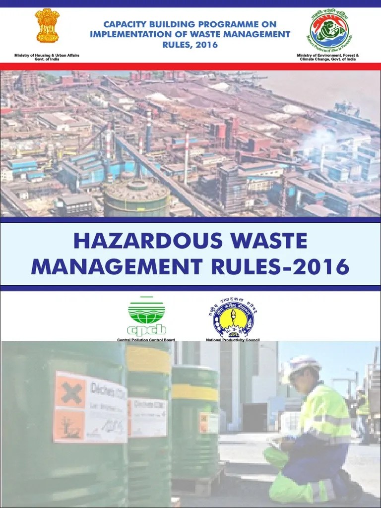 Hazardous Waste Management Rules 2016 PDF Hazardous Waste Waste