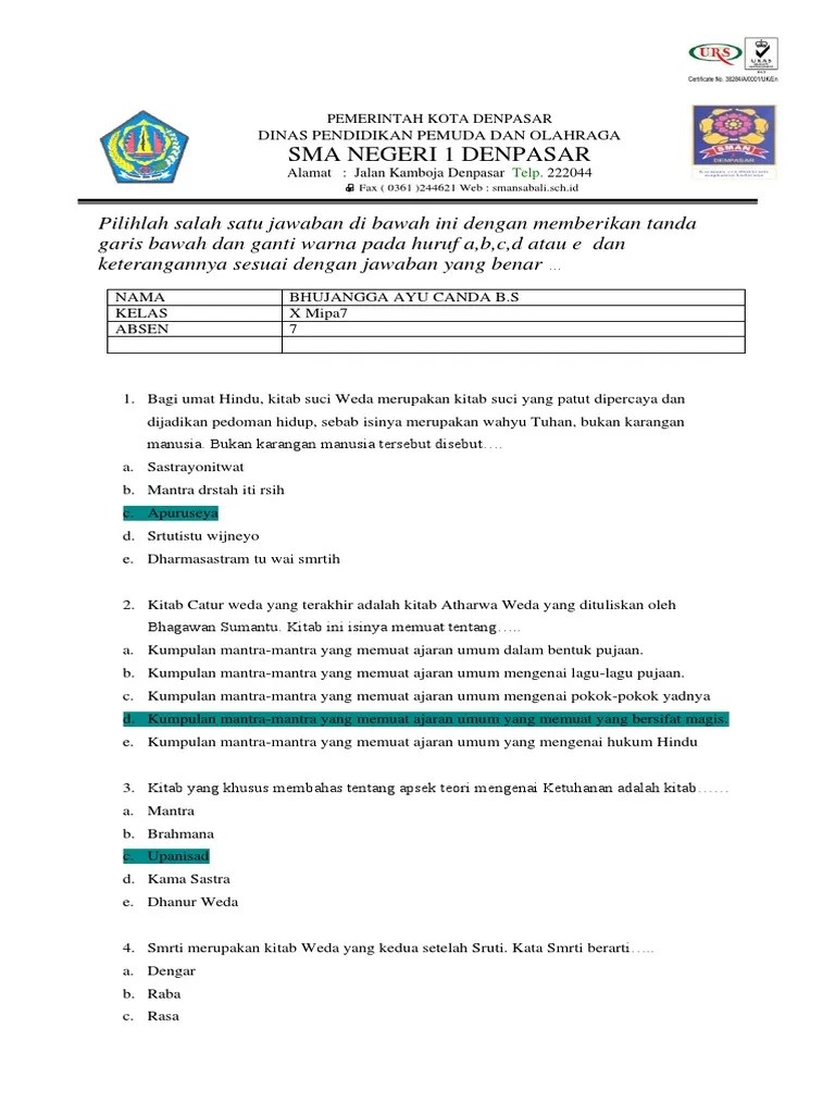 Latihan Soal Kelas X Ipa-Ips | PDF