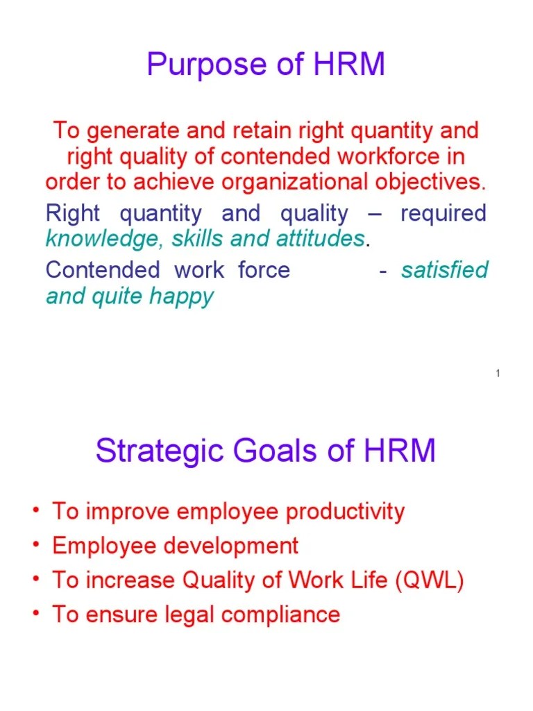 the purpose of hrm Mcascidos