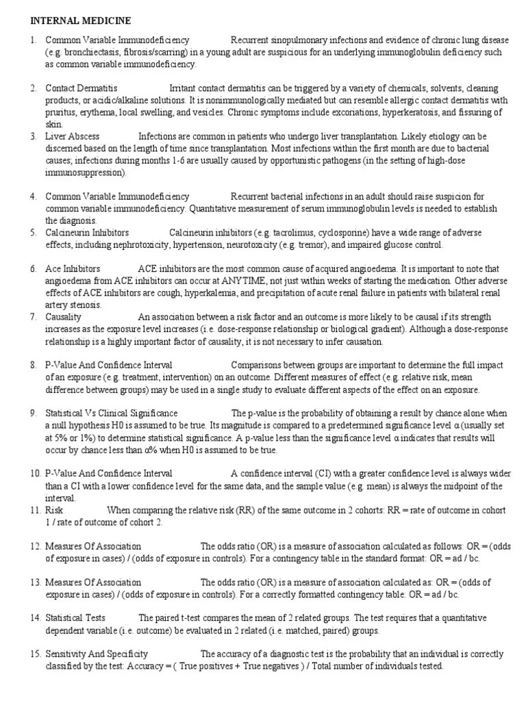 Uworld INTERNAL MEDICINE PDF Sensitivity And Specificity