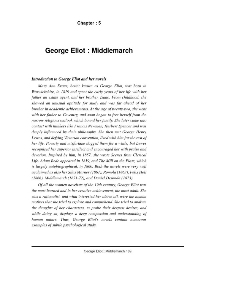 Middlemarch Rezumat PDF Middlemarch Eliot