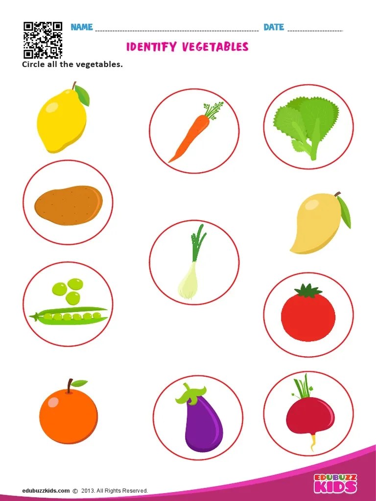 A Identify Vegetables PDF