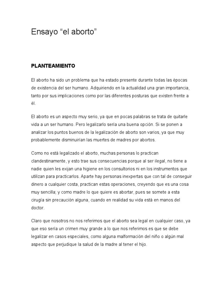 ensayo del aborto