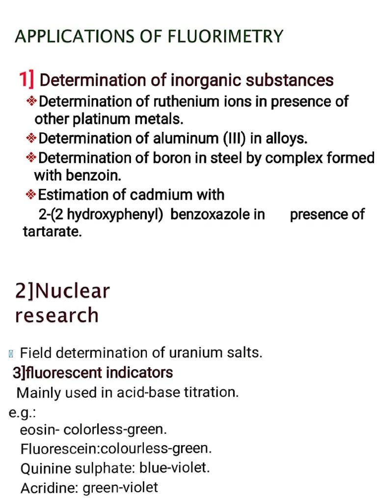 Application of Fluorimetry PDF