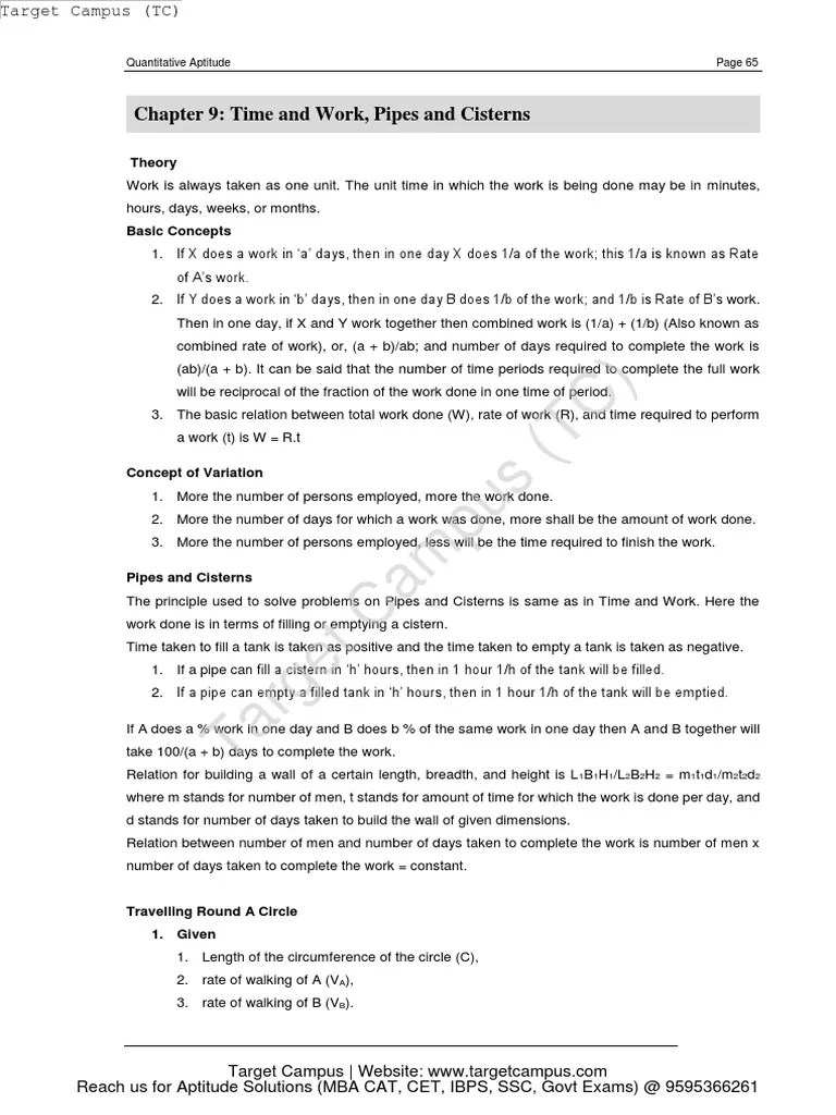 Time and Work Questions With Answer Keys | PDF | Numbers | Teaching