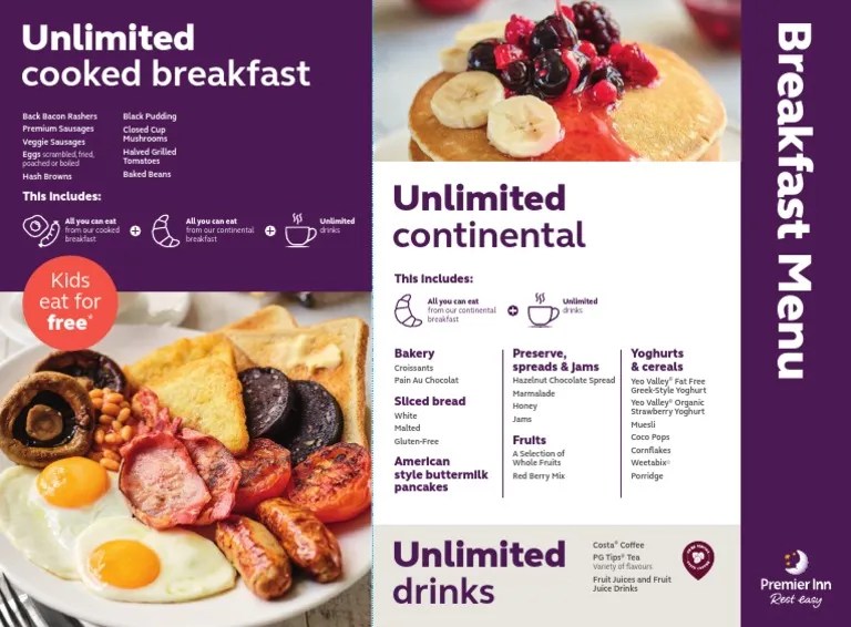 Premier Inn Breakfast PDF Foods Cuisine