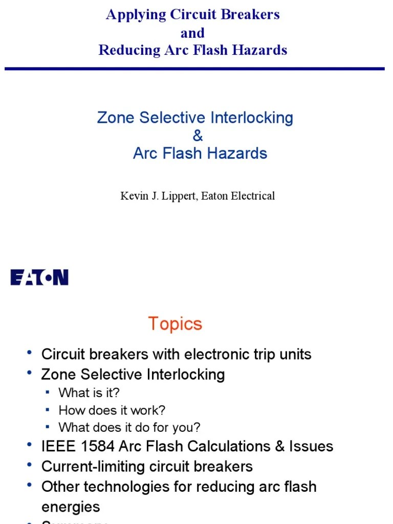 Zone Selective Interlocking & Arc Flash PDF Fuse (Electrical) Electric Arc