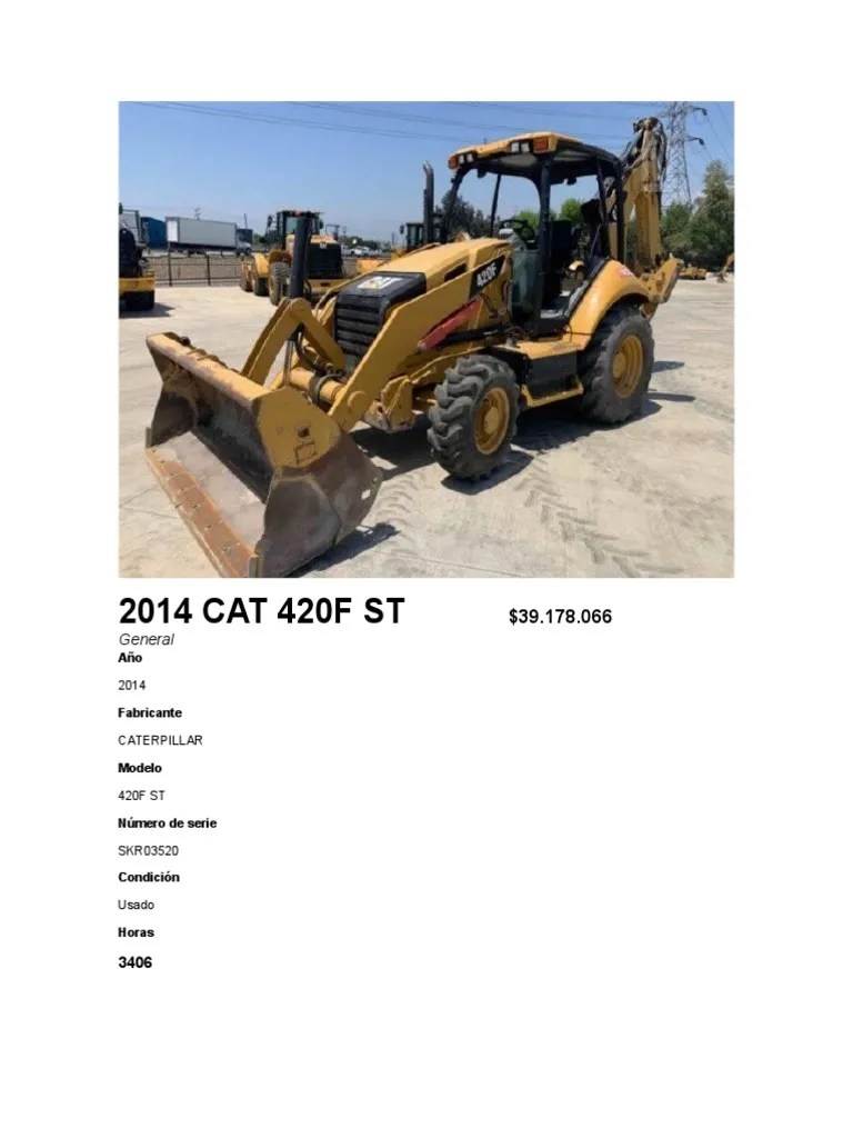 2014 CAT 420F ST Cotización PDF
