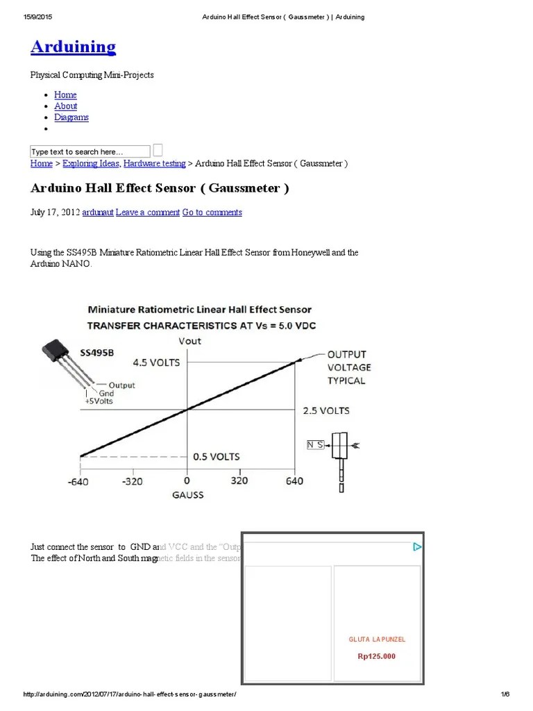 Arduino Hall Effect Sensor (Gaussmeter) Arduining PDF