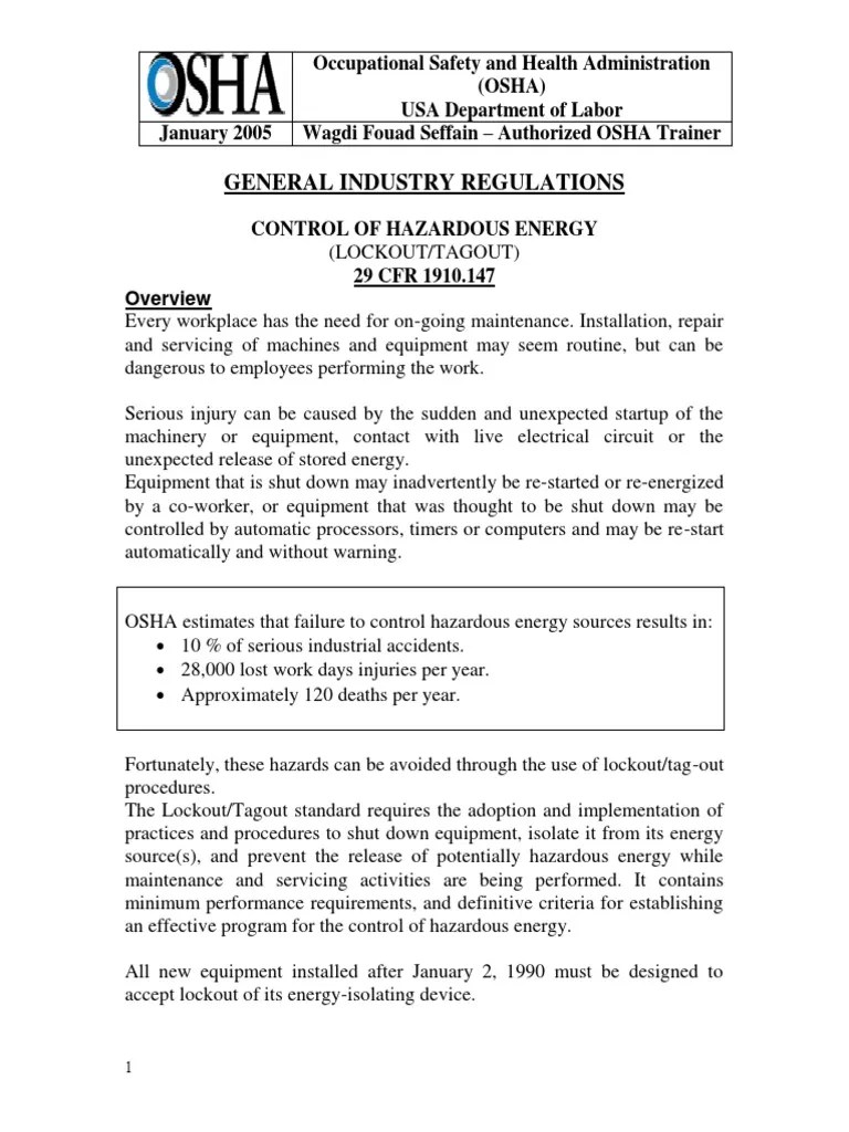 6LockOut TagOut PDF Occupational Safety And Health