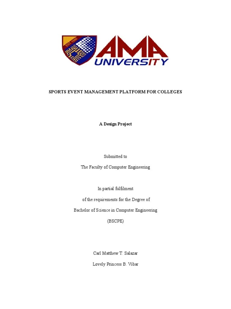 Sports Event Management Platform For Colleges PDF Mobile App