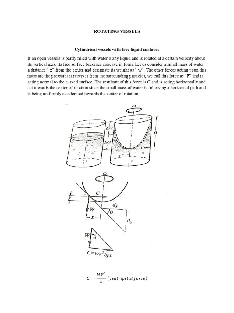 Rotating Vessel PDF Rotation Around A Fixed Axis Rotation
