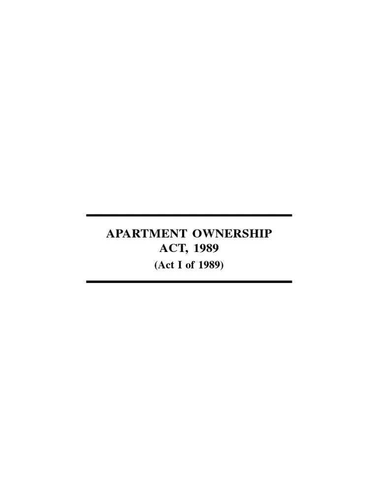 Apartment Ownership Act PDF Concurrent Estate Lease