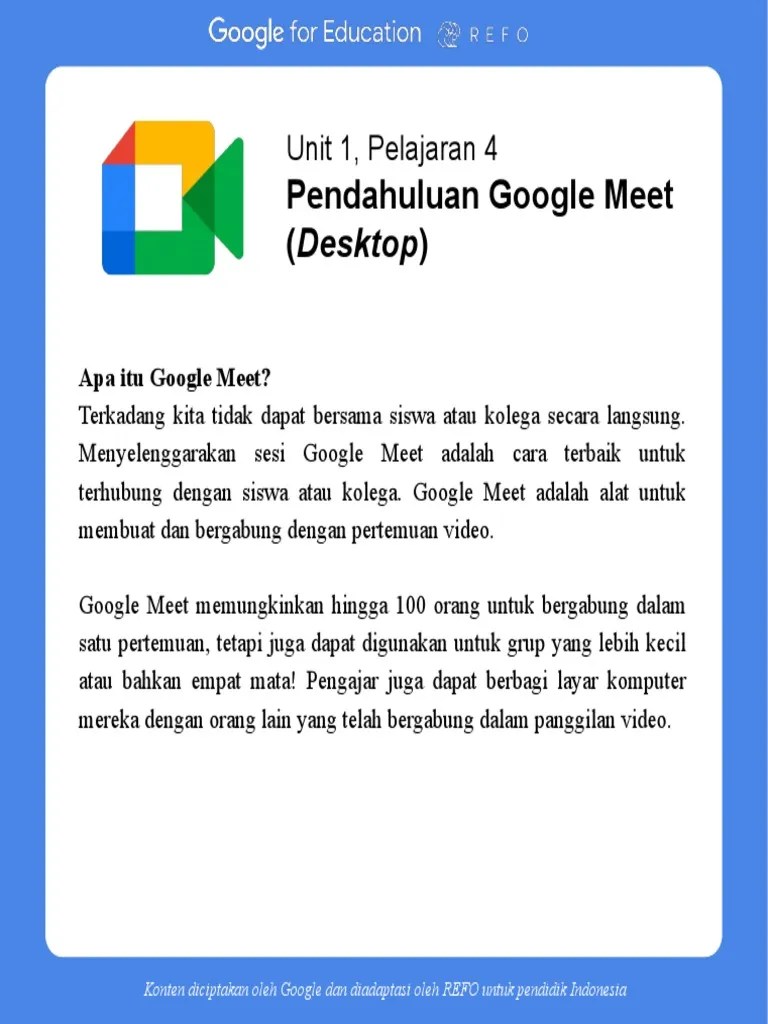 Unit 1, Pelajaran 4, Meet, Desktop | PDF