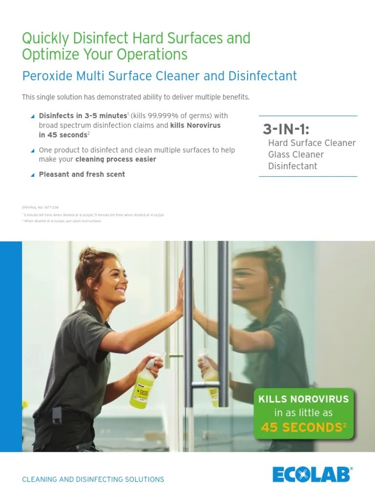 Peroxide Multi Surface Cleaner & Disinfectant TDS PDF Disinfectant