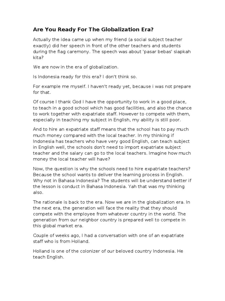 Are You Ready For The Globalization Era | PDF | Indonesian Language |  Teachers