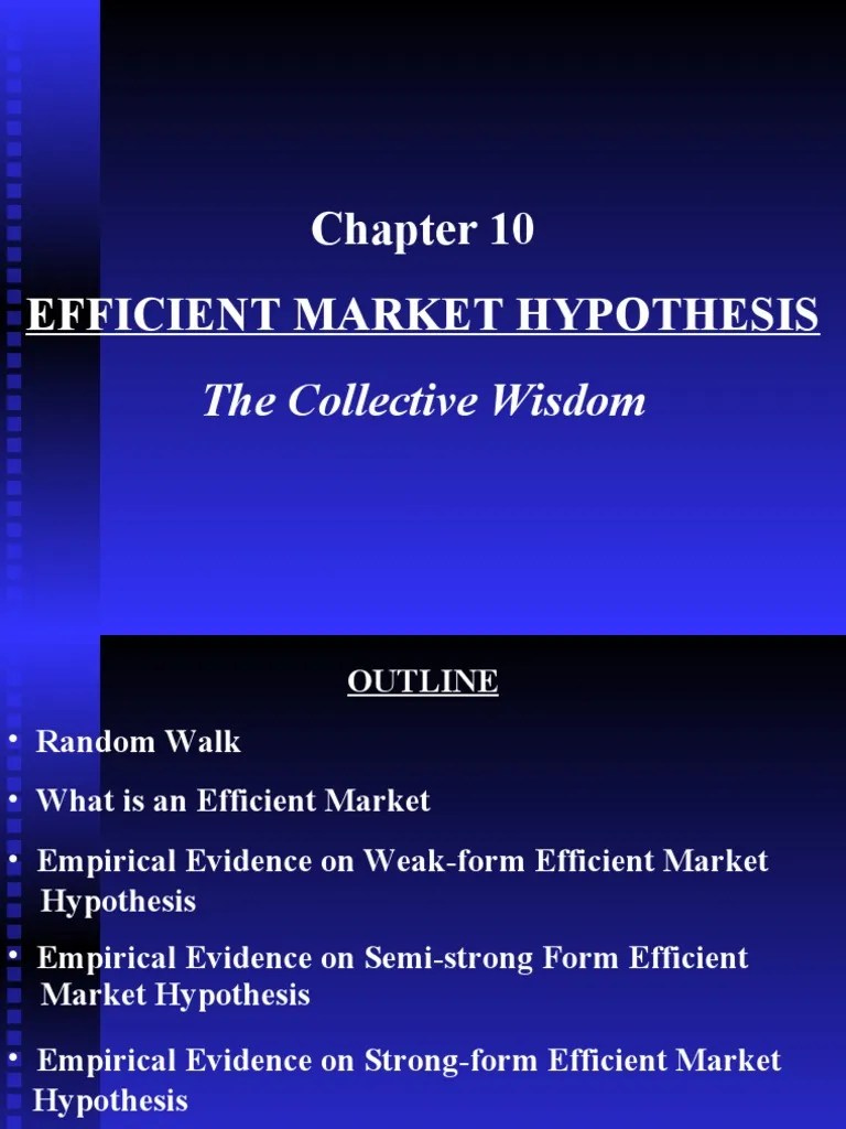 Chapter 10 Efficient Market Hypothesis PDF Efficient Market